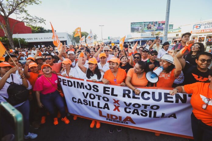 ¡Chetumal despertó! Más de cinco mil personas respaldan en marcha pacífica a Lidia Rojas ante fraude electoral